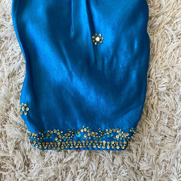 Brown and blue patiala style salwar suit - Picture 8 of 8